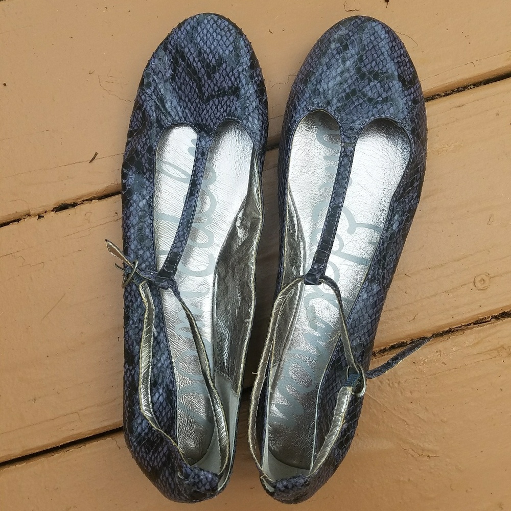 Sam Edelman purple snakeskin flats